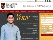 Tablet Screenshot of canadianbusinesscollege.com